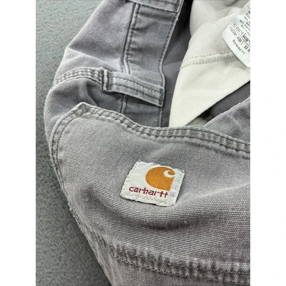 Carhartt Pants Mens 32x32 Gray Relaxed Fit Canvas Workwear Utility Distressed - Picture 13 of 15
